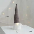 Gnome de Noël fait main avec nez lumineux 25cm de haut pour décoration de table - Gnome Tricoté Marron Foncé Lumineux (灰色地精)