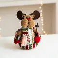 Peluche de renne de Noël, hauteur 18 cm et poids 115 g, détails de l'article - Style Élan à Pois Marron