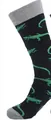 Navy crew cotton sock featuring green crocodile pattern and grey toe accents for men. - One Size / Crocodile Pattern (A163)