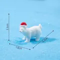 Miniatur-Eisbär-Figur mit roter Weihnachtsmütze für die Mikro-Landschaftsdekoration - Weihnachtsmützenbär klein