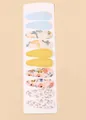 Set of 10 floral fabric BB hair clips with creative embroidery for kids hair accessories - Embroidery Floral Gingham (10B)