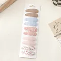 Set of 10 decorative floral and lace fabric snap hair clips presented on white card - Star Lace Floral Set (10H)