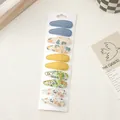 Assorted 10-piece floral and solid color fabric BB hair clips on display card - Solid Floral Embroidery Set (10J)