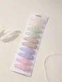 Set of 10 pastel fabric hair clips featuring floral embroidery and stripes patterns - Macaron Stripes Embroidery (10C)