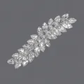 Elegante fermaglio per capelli in zircone a forma di foglia con cristalli marquise - Stile Foglia da Sera Argento (HS-J6379S) / Argento (HS-J6379S)