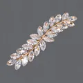 Elegante fermaglio per capelli dorato con cristalli a foglia per lo stile quotidiano - Stile Foglia da Sera Oro (HS-J6379G) / Oro (HS-J6379G)