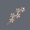 Elegante fermaglio per capelli dorato con disegni floreali in cristallo di zircone - Stile Fiore Zircone Oro (HS-J6384G) / Oro (HS-J6384G)