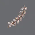 Barrette à cheveux étincelante en forme de feuille avec zircons et monture dorée - Style Feuillage Zircon Or (HS-J6383G)