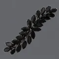 Barrette à cheveux élégante en cristal noir marquise luxe pour femmes à la mode - Pince À Cheveux Noire Polyvalente Et Discrète De Luxe Hs-j6379blk