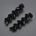 Élégantes pinces à cheveux en cristal noir avec pierres marquises et rondes - Style Photo Zircon Noir (HS-J7429BLK)