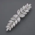 Pince à cheveux argentée étincelante avec cristaux de zircon marquise pour femmes - Style Quotidien Zircon Argent (HS-J7491S)