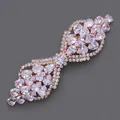 Pince à cheveux élégante en or rose avec cristaux clairs en forme de poire pour femme - Style Banquet Or Rose (HS-J6735RG)