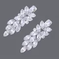 Barrettes à cheveux élégantes en argent avec oxydes de zirconium marquise pour femme - Style Polyvalent de Fête Argent (HS-J7017S)