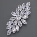 Pince à cheveux élégante et étincelante avec zircons taille marquise pour femme argenté - Style Niche Zircon Argent (HS-J7489S)