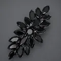 Barrette élégante en cristal marquise noir pour femme avec une finition noire sobre - Style Forêt Zircon Noir (HS-J7489BLK)