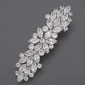 Barrette à cheveux élégante pour femmes avec cristaux de zircon brillants et chic - Style Premium Branche Argent (HS-J7490S)