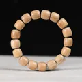 Handcrafted Papua fragrance wood prayer beads bracelet with natural grain and barrel shape - Old Style Shape / 12mm*17 Beads