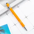 Modern orange aluminum stylus ballpoint pen with capacitive touch tip for screens - 1.0mm Bullet Tip / Orange Yellow (Black Ink)