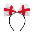 Headband with oversized England flag bow featuring red St George's cross design - England Flag