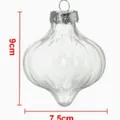 Boule de Noël transparente en PET forme d'oignon, hauteur 9cm et largeur 7.5cm - Citrouille