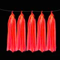 Fluorescent orange paper tassels garland decoration for birthday and graduation party - Red Neon Paper Tassel