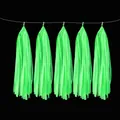Neon green paper tassel garland for birthday party and festive celebration decoration - Green Neon Paper Tassel