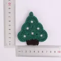 Handmade crochet green Christmas tree keychain pendant with size measurement markers - Snowflake Christmas Tree