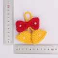 Handmade crochet Christmas bell pendant with red bow and yellow bells for keys - Christmas Snowflake Bells - Red