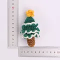 Handmade crochet Christmas tree keychain pendant with yellow star and white layers - Star Christmas Tree