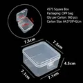 Small transparent plastic storage box for jewelry with dimensions 7.5x7.5x4.5cm - 4575 Square Box (7.5*7.5*4.5cm)