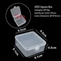 Clear transparent plastic mini jewelry storage box with secure clasp and flip lid - 4595 Square Box (9.5*9.5*4.5cm)