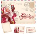 Detailed view of vintage Santa Claus Christmas greeting card with matching envelope - Festive Greetings
