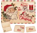 Vintage Kraft paper Christmas greeting card with Santa Claus design and envelope - New Santa Head