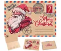 Retro kraft Christmas greeting card set with Santa Claus illustrations and envelopes. - No. 24 Santa