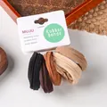 Set mit 5 hochelastischen gestreiften Haarbändern in Kaffeetönen auf der Karte - Gestreifter Stil / 5 Stück/Packung / Gestreiftes Kaffee