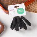 Set mit 5 schwarz gestreiften hochelastischen Haarbändern auf Karte für Damen - Gestreifter Stil / 5 Stück/Packung / Gestreift Schwarz