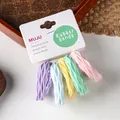 Set of 5 pastel wavy high-elasticity hair ties in assorted macaron colors on white card - Wavy Colorful
