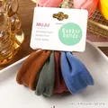 Premium Morandi color elastic hair bands set of 4 presented on white display card - 4 Pieces/Pack / Morandi Blue