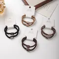 Set mit 4 Karten hochelastischer Haargummis in neutralen Mischfarben mit Ovaldekor - Ovaler Strass-Stil / 2er Pack / Mehrfarbig
