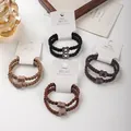 Premium high-elasticity hair ties in 4 mixed colors with sparkling bowknot charms - Bow Rhinestone Style / 2 Pieces/Pack / Multicolor