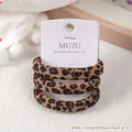Leopard print high elasticity hair ties 3-piece card set in coffee brown - 3 Pieces/Pack / Leopard Coffee