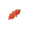 Detailed view of luxury red marquise crystal hair clip with gold alloy base - Red Radiating Style (Gold Base)