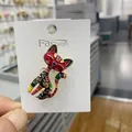 Colorful Egyptian cat enamel brooch pin featuring vibrant artistic patterns and gold trim - Colorful Cat (Red Face)