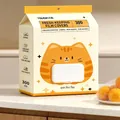 300Pcs disposable elastic food covers in cute orange cat flip-top storage box for kitchen - Thickened Wall-mounted Cling Film Covers (One Box) / 300 Pack