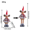 Plush Christmas reindeer doll with telescopic legs and snowflake pattern sweater - Retro Reindeer Style (H1-3)
