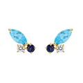 Elegante s925 zilveren oorknopjes met blauwe en heldere zirkoon vlindervleugels set - Lichtblauw