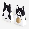 Scatola regalo in carta con motivo bulldog e finestra per dolci e calzini, stile coreano - Bulldog francese / 10.5x16x5.5cm