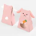 Simpatica scatola regalo in carta rosa a forma di coniglio per caramelle e doni - Coniglio / 10.5x16x5.5cm