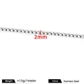 Premium 2mm stainless steel box chain for DIY jewelry making accessories and necklaces - 2mm / Steel