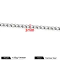 Professional 3mm stainless steel silver box chain for DIY jewelry making and crafts - 3mm / Steel